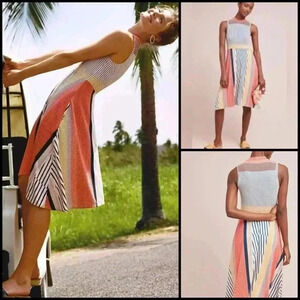 Anthropologie Multicolor Striped Midi Dress